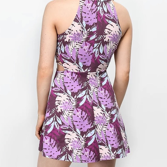 Empyre  Laurel Purple Palm Skater Dress - Picture 7 of 8